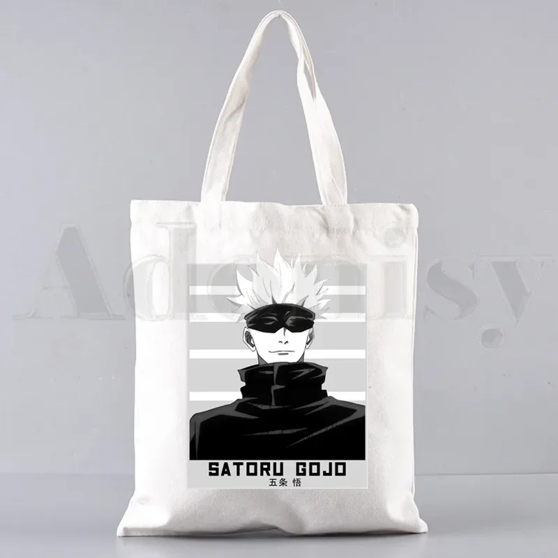 Gojo Satoru Jujutsu Kaisen Cartoon Hip Hop Handbags Shoulder Bags Casual Shopping Girls Handbag Women Elegant Canvas Bag