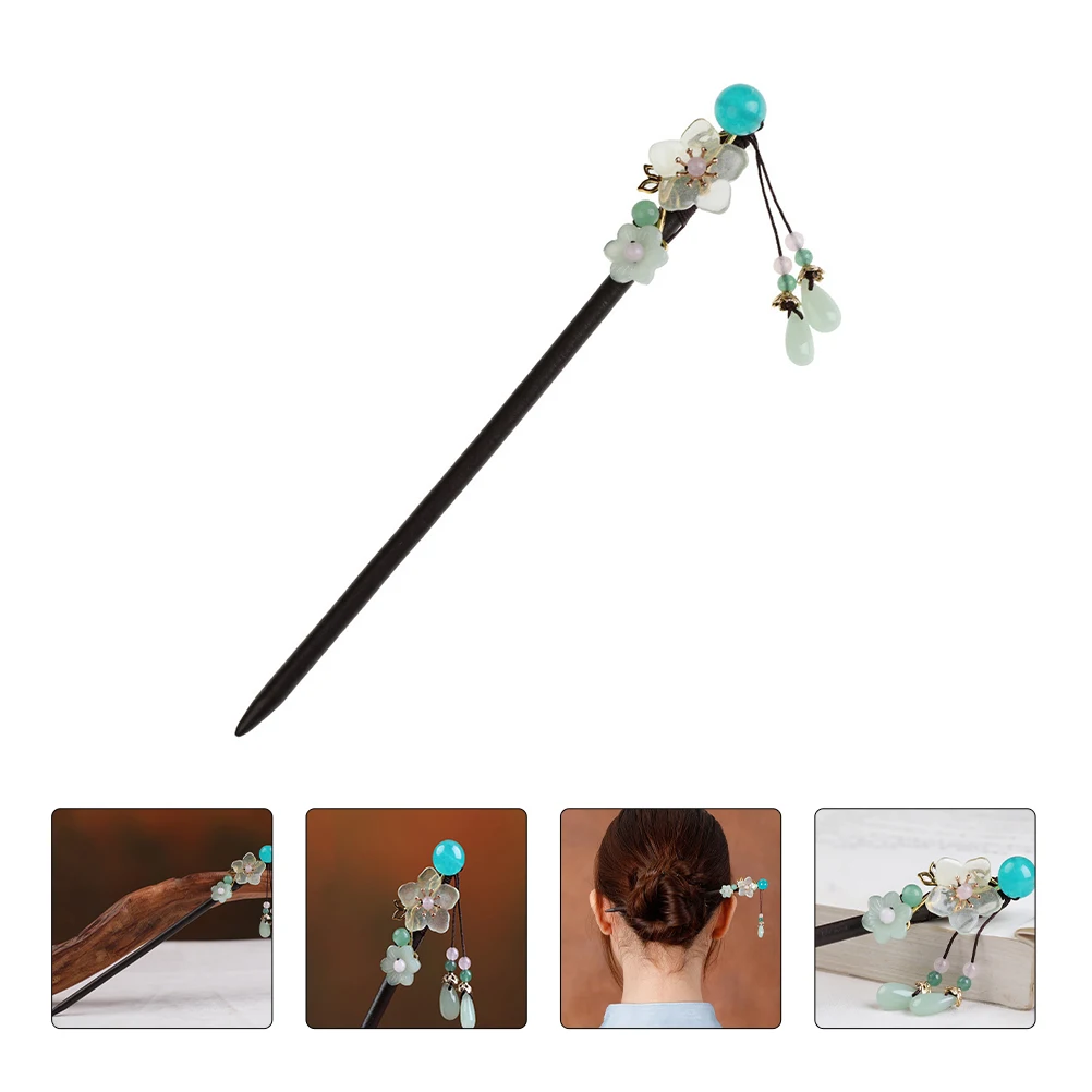 

Wooden Hairpin Chinese Style Vintage Stick Elegant Flower Hair Chopstick Retro Bride Headdress Long Hair Accessories Durable