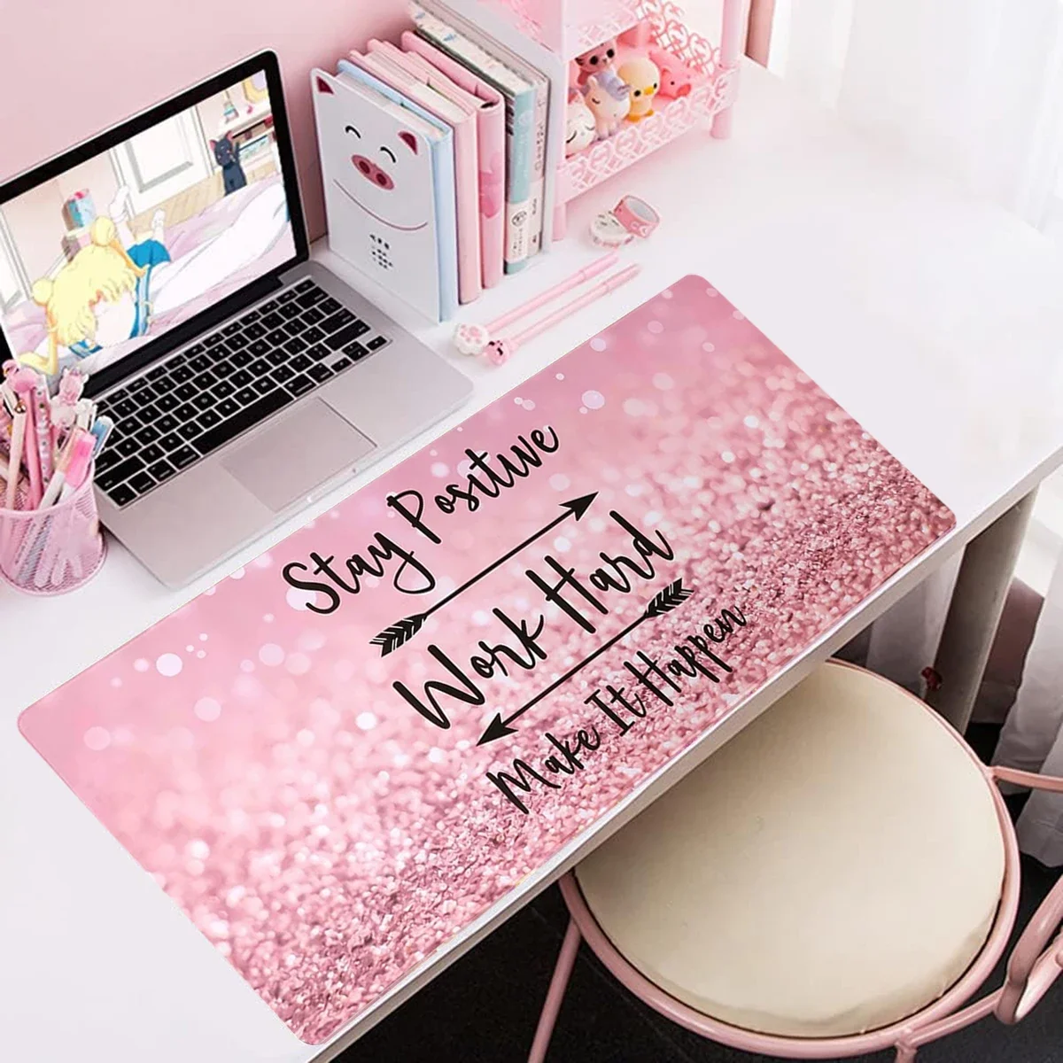 

Art illustration theme mouse pad, 900x400mm, anti-slip bottom, high-definition printing, durable and not easy to fade