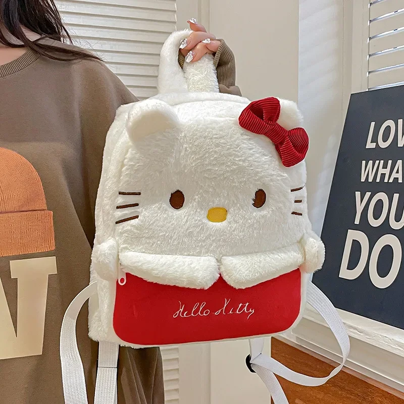 Sanrio Kawaii Melody School Bag for Girl Luxury Hello Kitty Mini Backpack Designer Bag Melody Cartoon Printing
