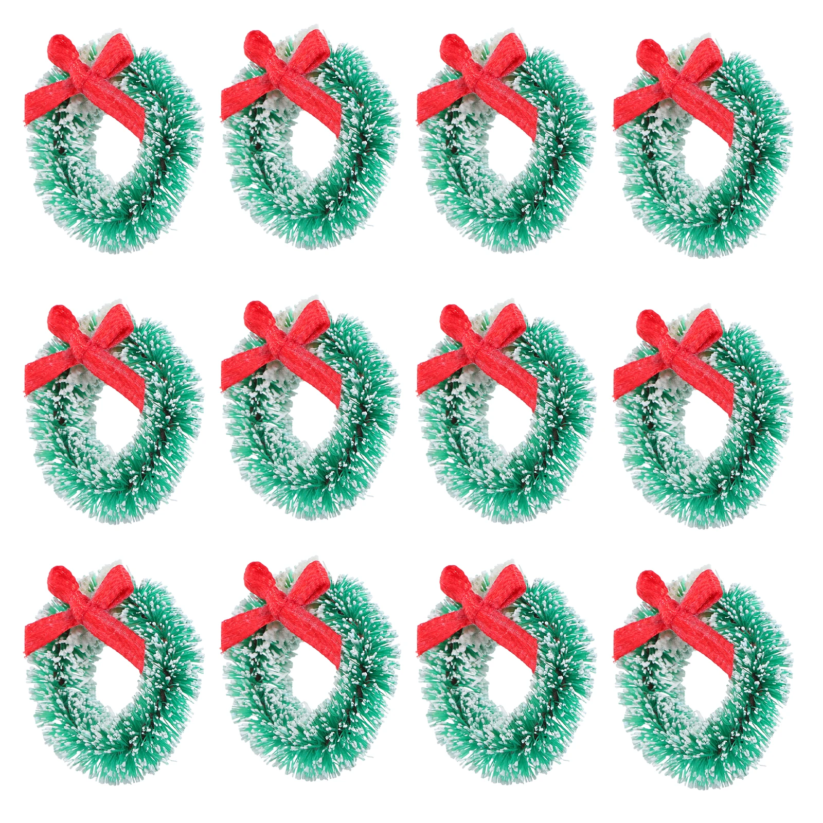 

24pcs Mini Christmas Garland 2.5Cm Artificial Greenery With Bowknot For Holiday Party Mantel Table Runner Xmas Decoration