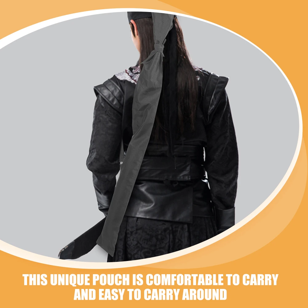 

2Pcs Black Japanese Sword Back Bag Cover 130cm Long Swords Storage Pouch Martial Tool Wood Case Travel