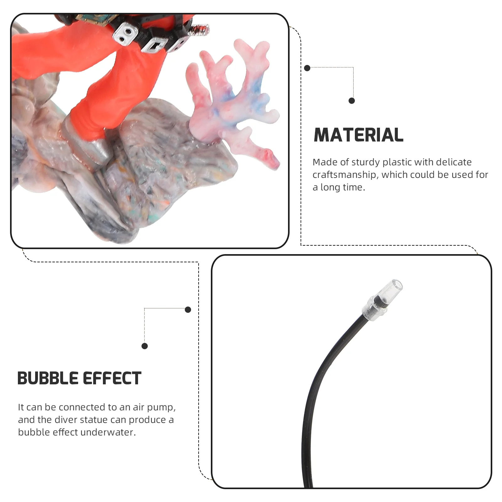 

Aerating With Treasure Chest Fish Tank Landscape Aerating Diver Ornament Decor For Aquarium Bubbling Decoration Diver