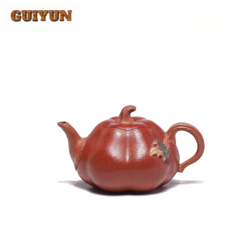 50ml Yixing Purple Clay Teapots Handmade Pumpkin Pot Raw Ore Section Mud Starch Tea Soaking Kettle With Strainer Zisha Tea Set