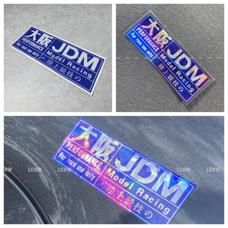 Osaka JDM Racing Sticker 1PC Japanese Style Vinyl Decal Waterproof UV Resistant Car Motorcycle Drift Banner Holographic Decor