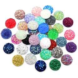 Moda 40 pz 8mm 10mm 12mm colori misti Druzy pietra naturale convesso retro piatto resina cabochon accessori gioielli forniture