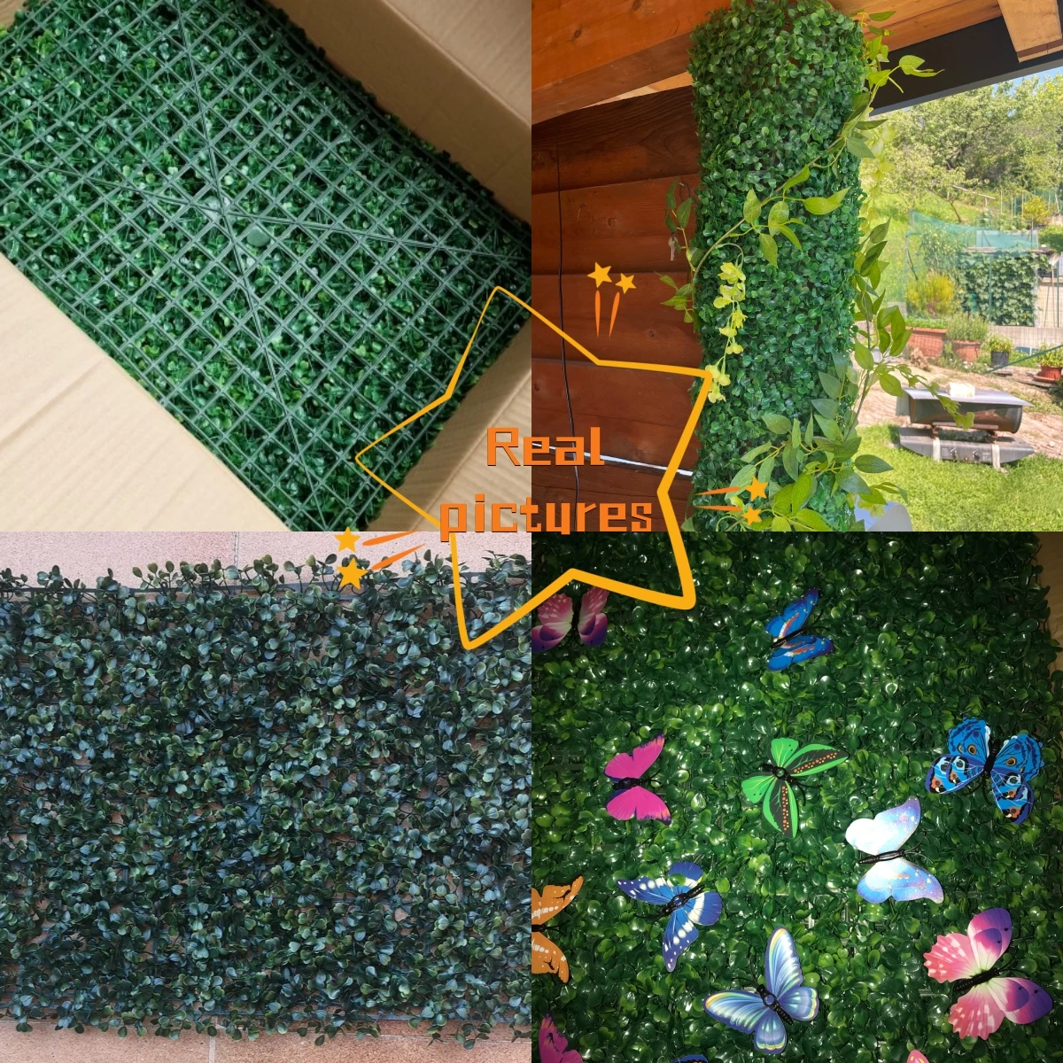 

12Pcs 60x40cm Artificial Hedge Screen Privacy Fence Faux Plant Leaves Panels Boxwood Grass for Home Garden Decor Yard Wall Decor