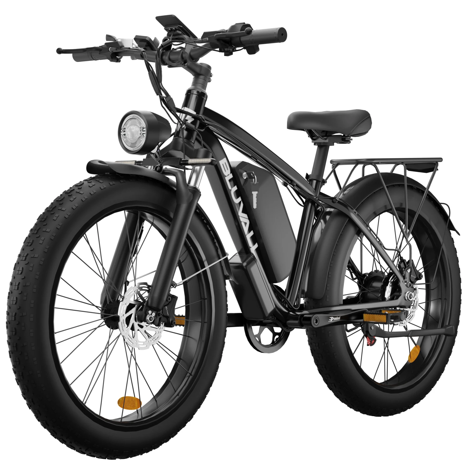 BLUVALL 48V 1000W F1 1000W Electric Bike for Adults 31 MPH 60Miles, 26-Inch Fat Tires for Snow and Beach Adventures -