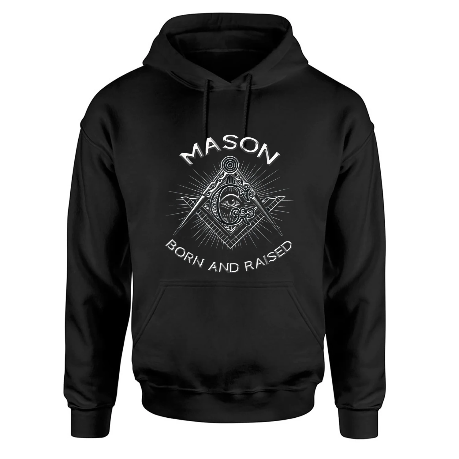 

Mason Born and Raised Masonic Freemason Symbol Pullover Hoodie 100% Cotton Comfortable Casual Mens Sweatshirts Retro Streetwear