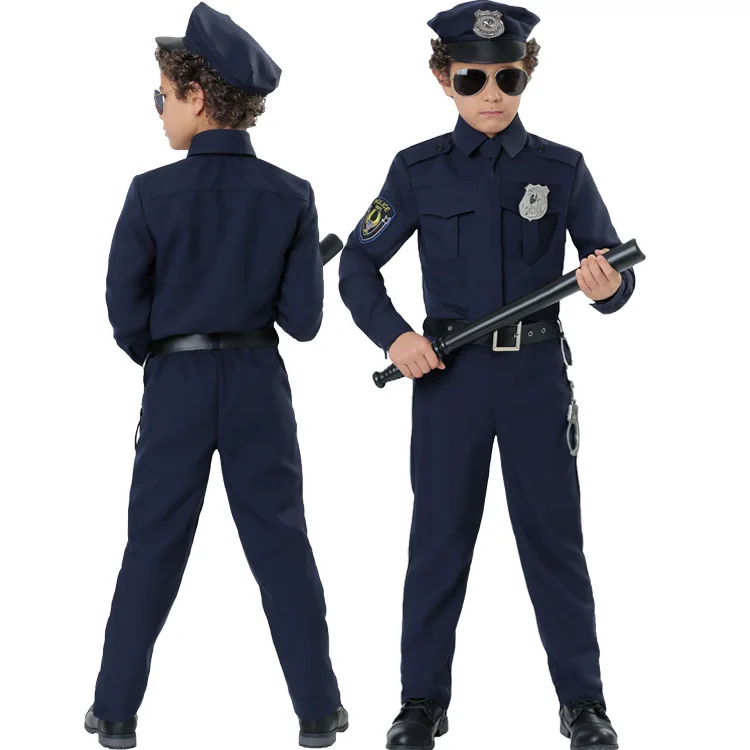 loween Cute Police orm Outfit Tuta lunga Sve slim fit Dr per bambini della scuola materna e della scuola primaria