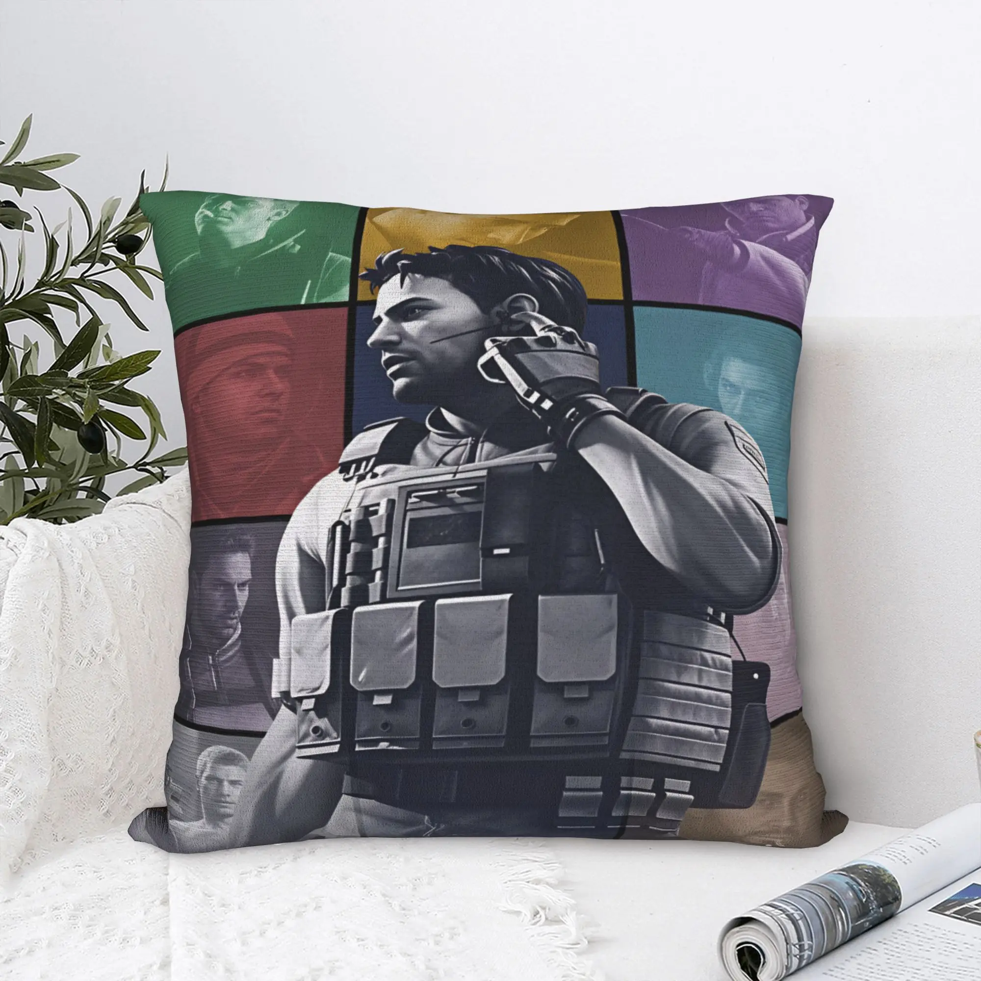 Chris Redfield Resident Evil Pillowcases  Novelty Pillow Case For Sofa Couch Bed Living Room Comfy Pillow Cover
