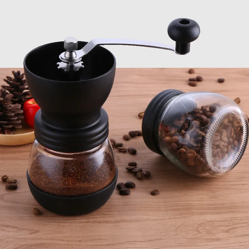 Portable Manual Coffee Machine Grinder Adjustable Ceramic Burr Mill Hand Crank Household Crusher Coffee Bean Tools