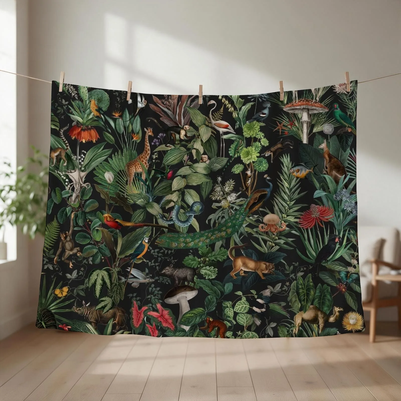 Midnight Rainforest I Throw Blanket Flannels For Baby Comforter valentine gift ideas Blankets