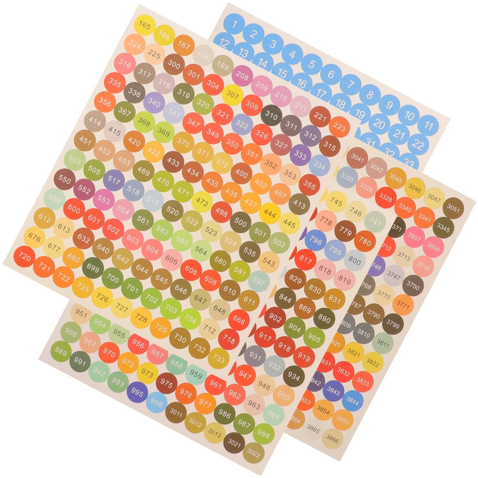 2 set 2 Sets Colorful Sticker Self-Adhesive Number Labels For Bedroom Storage Box Jar Classification Diy Marking Accessory