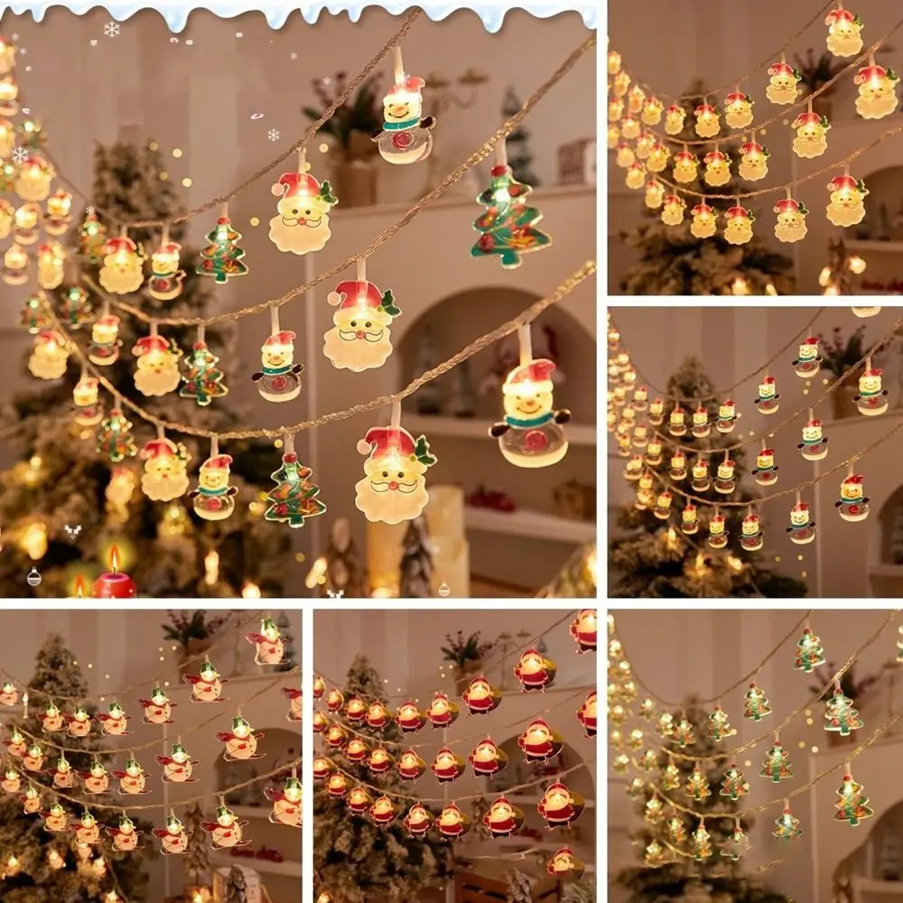 Fahion 1.5M 10LED Christmas LED String Santa Claus Snowman Colorful Festival Lamp DIY Warm Light LEDLights String New Year