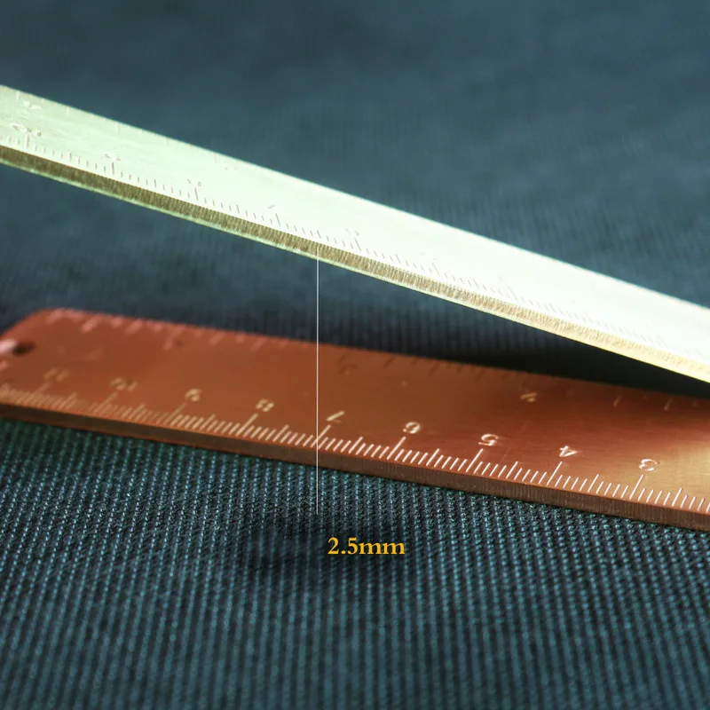 Thickened Pure Copper Ruler Copper Double-scale Bookmark Ruler Brass Drawing Drawing EDC Tool Rulers