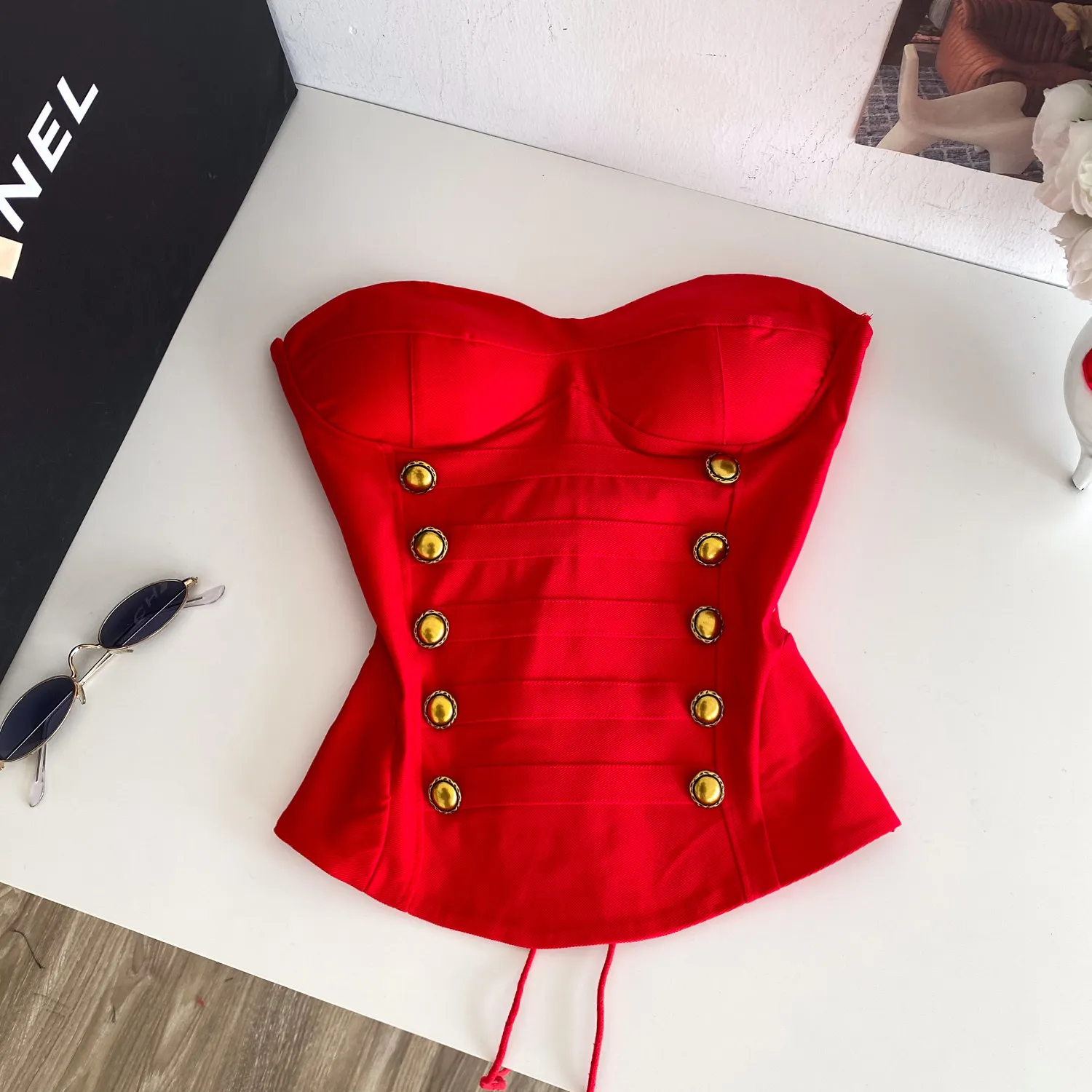 Retro  Tube Top Sexy  Corset Bustier Camis Fashion hotsweet  Tank Top Slim  Summer Women Party Crop Top
