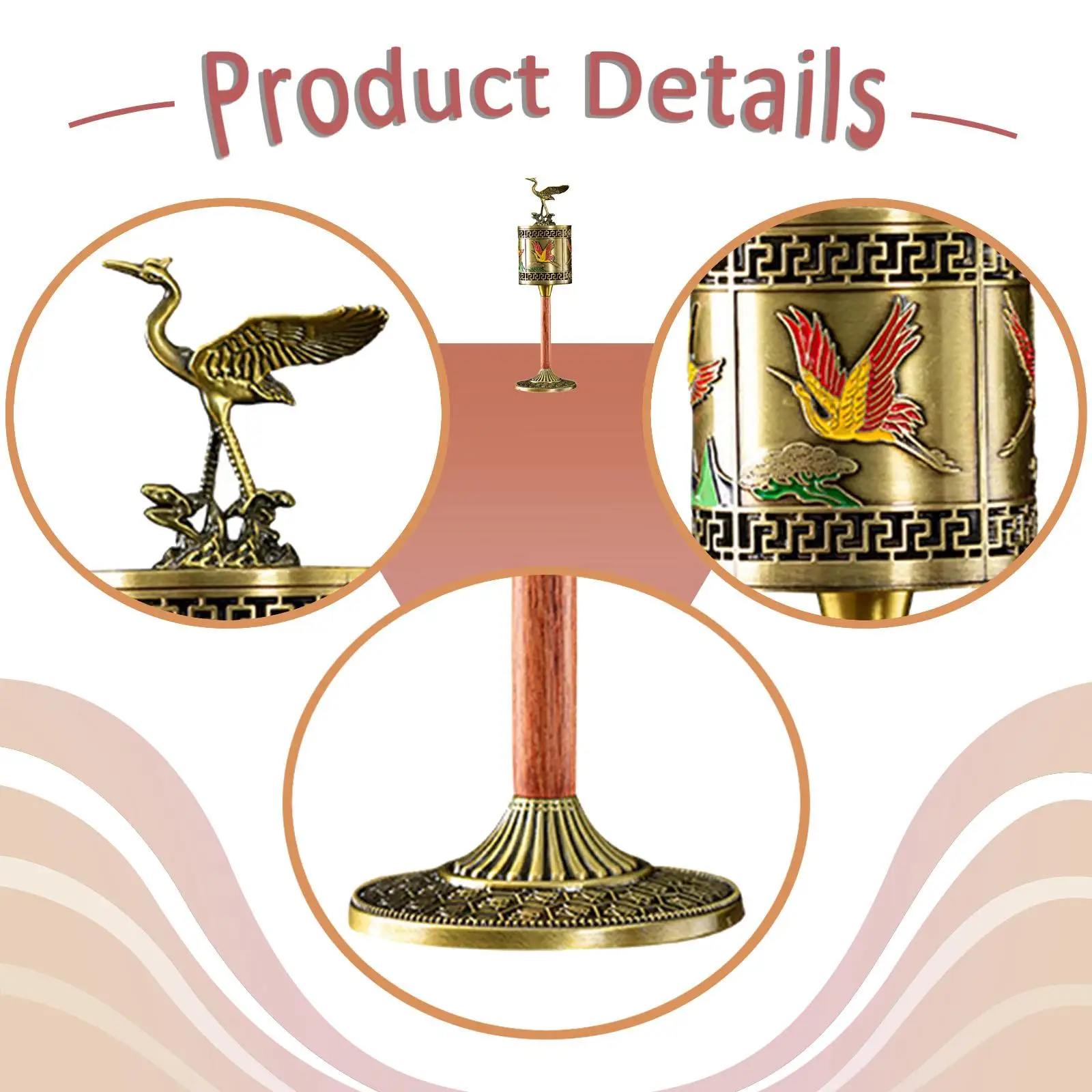 Incense Burner Censer Round Ornament Hollowed Out Antique Design Home Decor Metal for Office Tea House Bedroom Cabinet Home