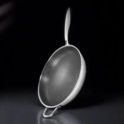 

Multipurpose Stainless Steel Wok Pan Honeycomb Non-Stick Induction Gas Stove Fryer Heavy Duty Kitchen Cookware Stir Fry Pot