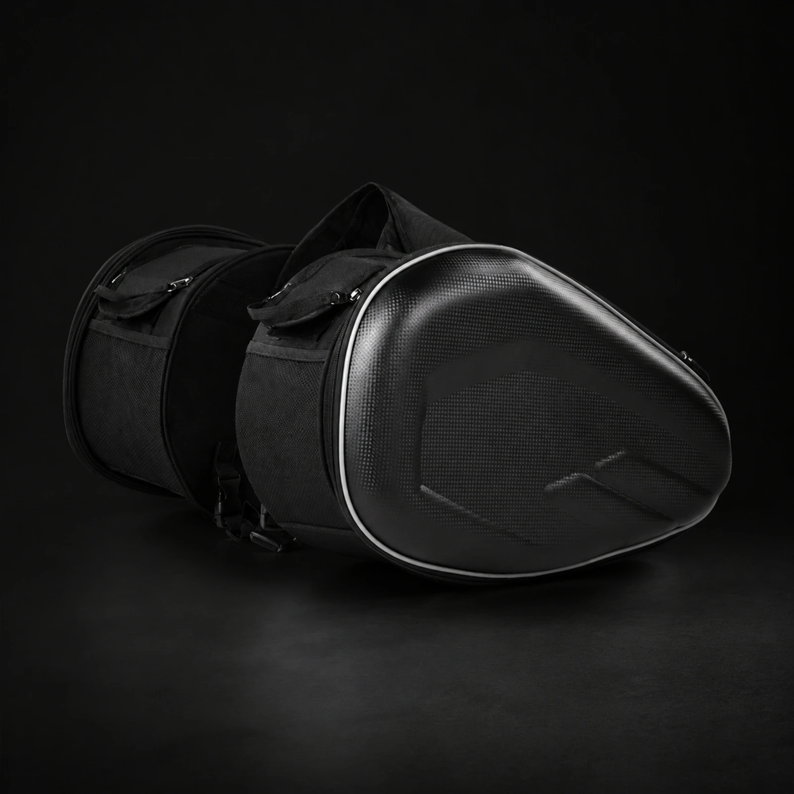 Motorcycle Saddle Bag with Mesh Pockets Large Capacity Motorcycle Saddle Bag Saddlebags with Mesh Pocket Spacious Slim
