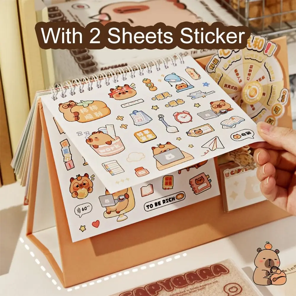 

Cartoon Funny Capybara 2025 Calendar To Do List Cute Wheel Desktop Calendar Date Daily Monthly Agenda Organizer Planner Decor