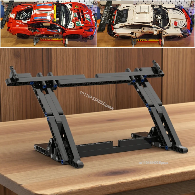 MOC Display Stand for 42096 or 42125 Building Blocks DIY 911 RSR and 488 GTE Champion Racing Car Bracket Bricks Kids Toy Gift