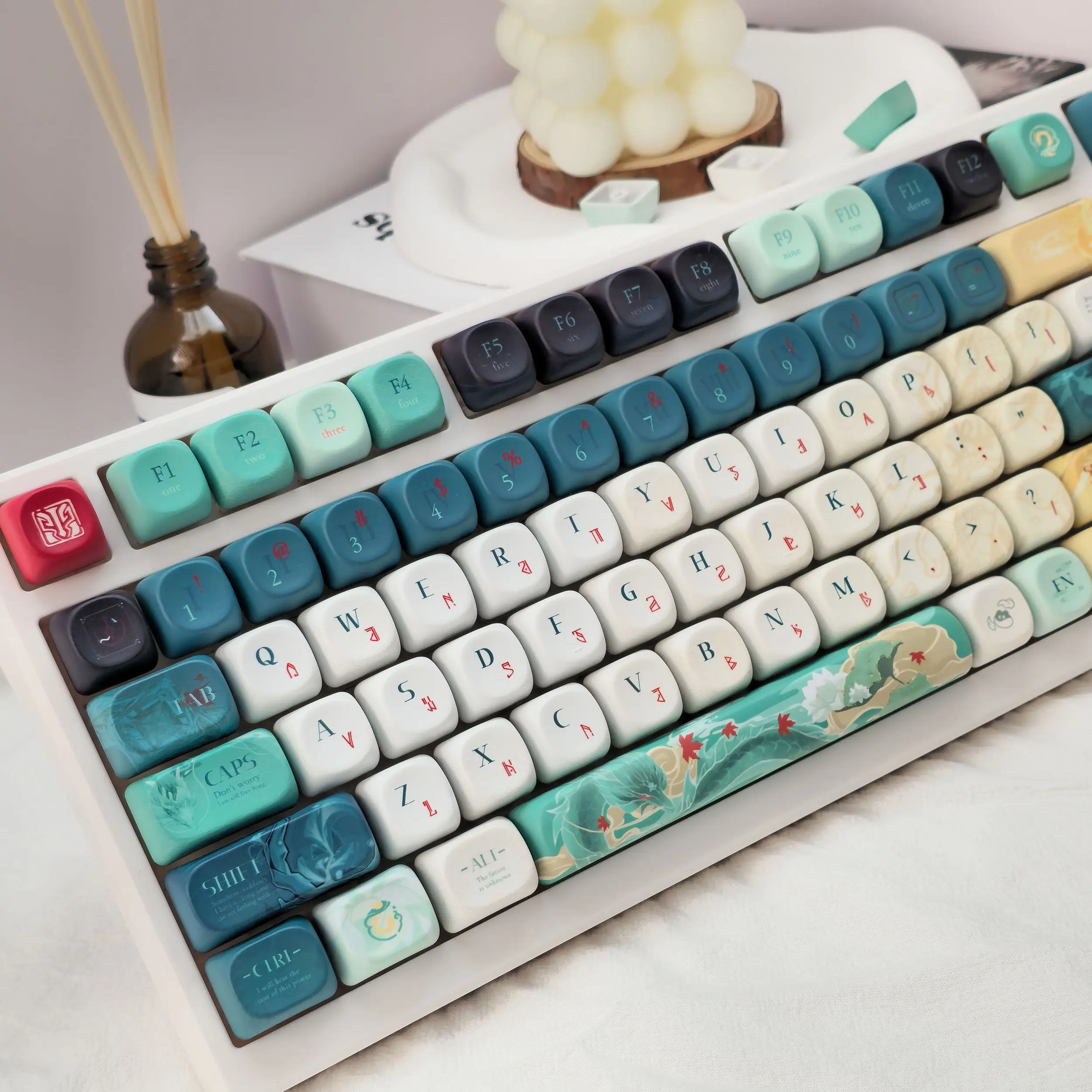120 KEYS Dan Heng  Permansor Terrae Gaming Keycaps Cherry MOA PBT Five-sided Sublimation Customized Mechanical Keyboard Keycaps