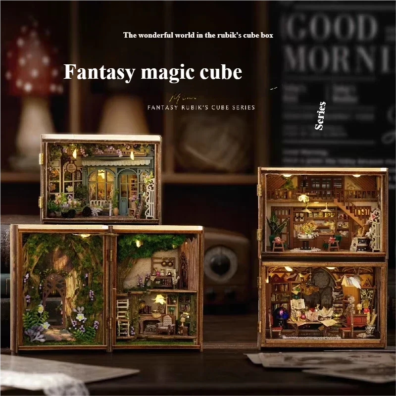 

Smart fun house diy house MINI magic cube series cut free Paper Cuttings accessories foldable design creative gift