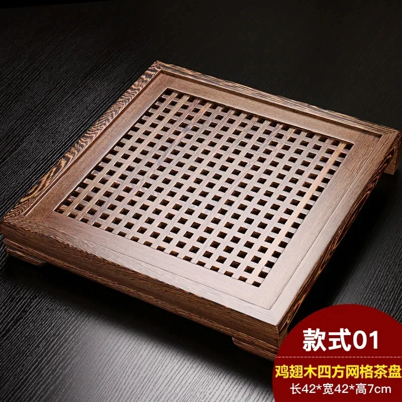 Luxury Serving Tea Trays Table Kung Fu Vintage Chinese Tea Trays Wooden Drainage Square Tee Tablett Office Accessories