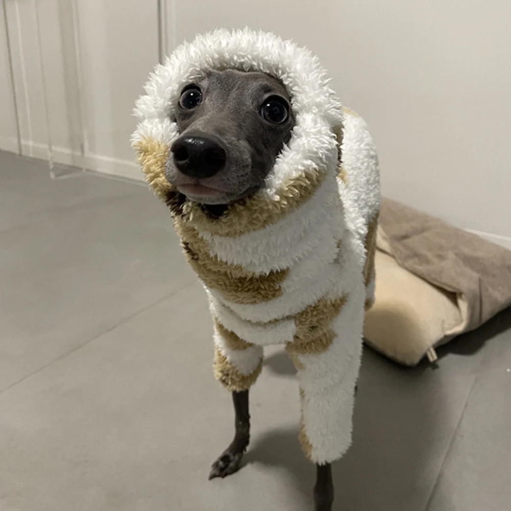 

Winter Onesies in Bear Pattern For Whippet Soft Puppy Clothes High Neck Warm Italian Greyhound Clothes Mexican Hairless Maltese