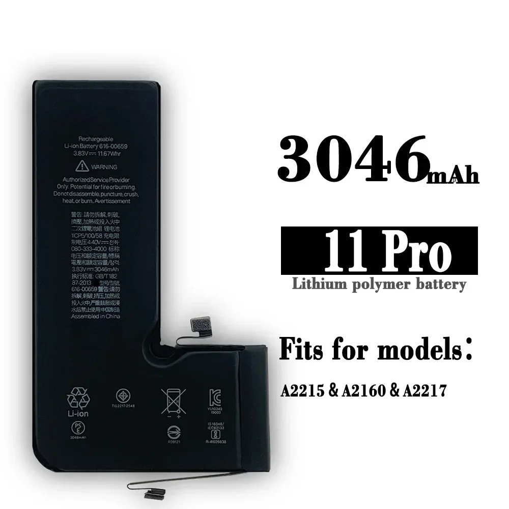 Latest Replacement Battery For Apple iPhone 11 Pro A2215 A2160 A2217 Internal 3046mAh High Quality Li-ion Batteries + FREE Tools