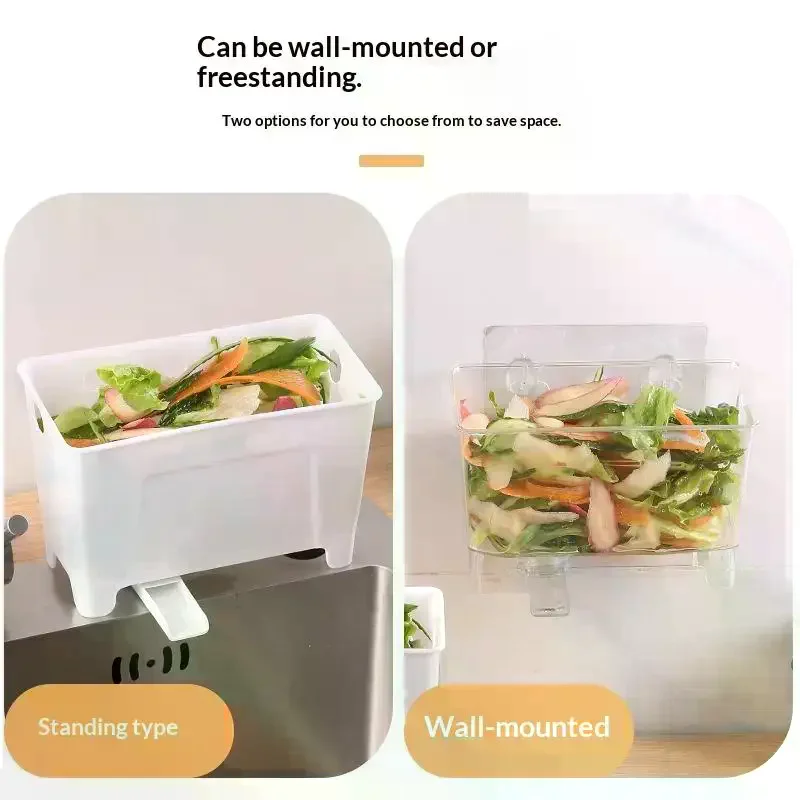 Table Top Trash Can Mini Home Kitchen Waste Storage Box Sink Drain Basket Dry Wet Separation Filtration Magical