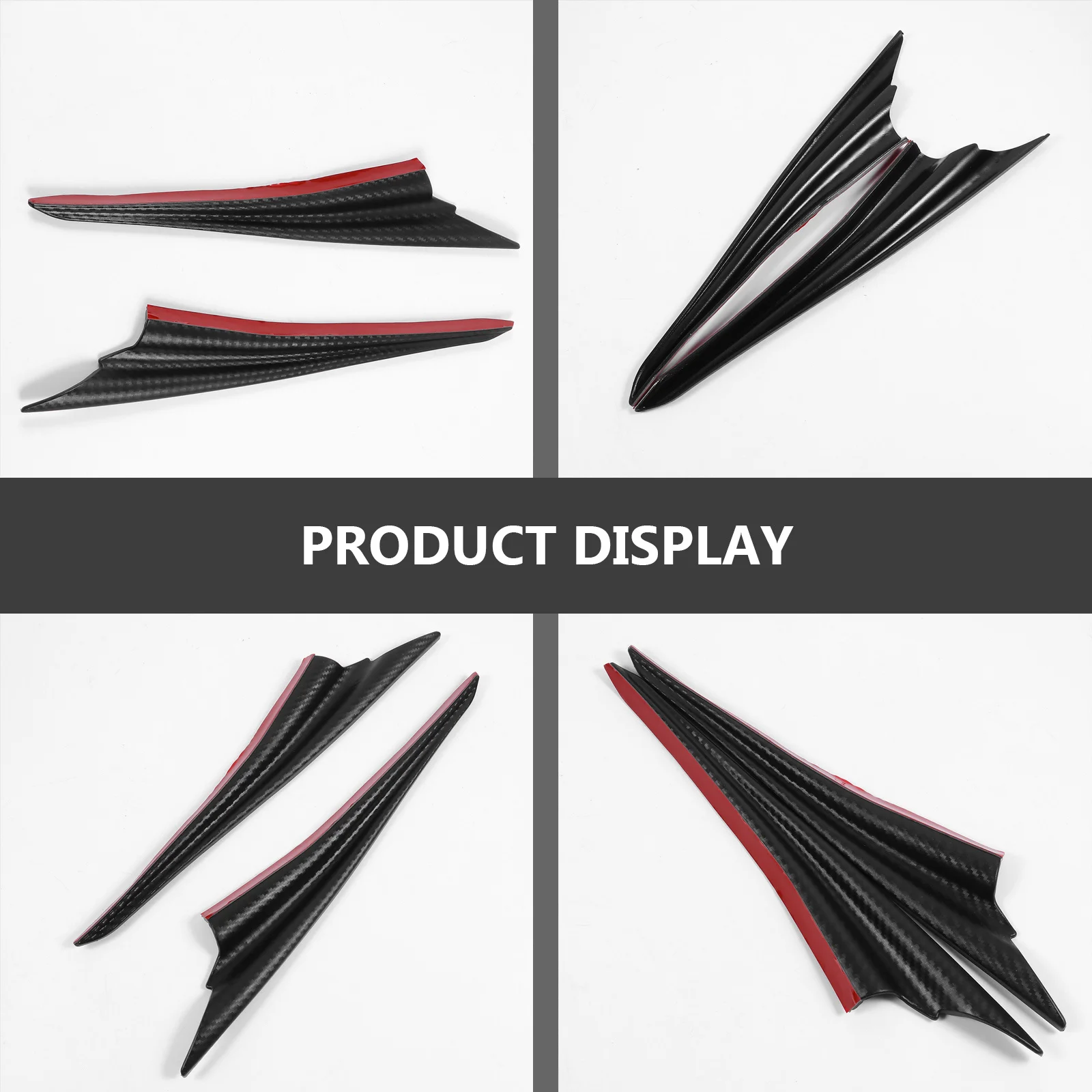 2pcs Car Modification Wind Deflector Fins Universal Bumper Lip Splitter For Front Bumper Exterior Racing Decor Auto Styling