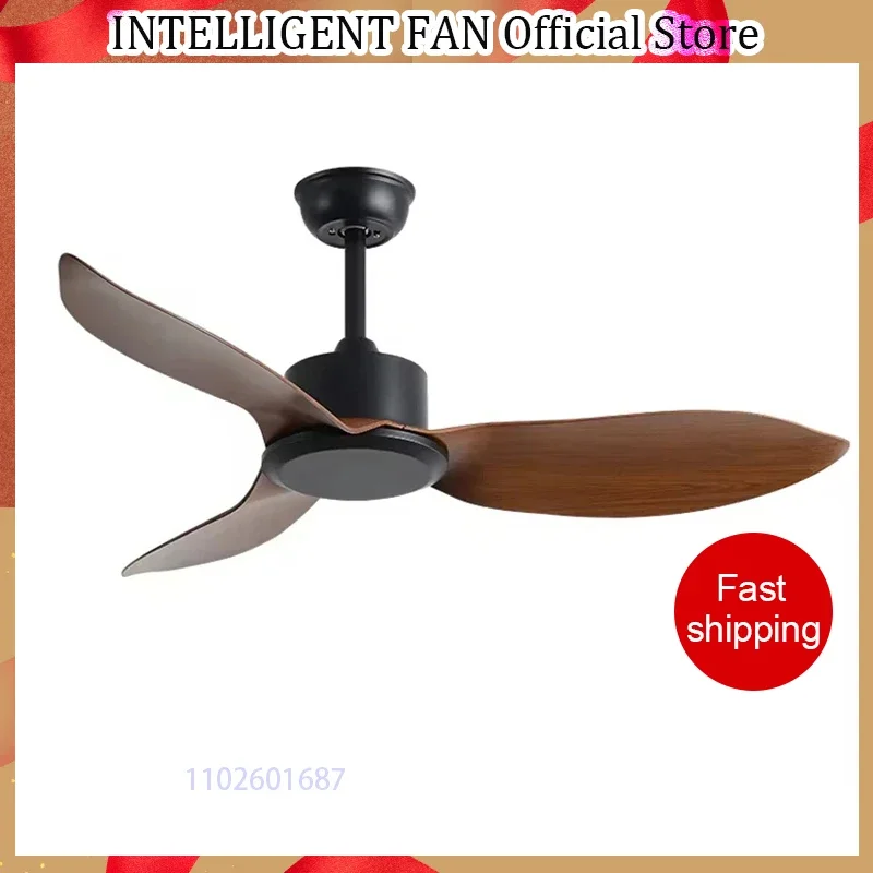 

48 Inch Modern Ceiling Fan Without Light DC Remote Control Plastic Blade Bedroom Indoor Industry 220V No Lights Electric Fan