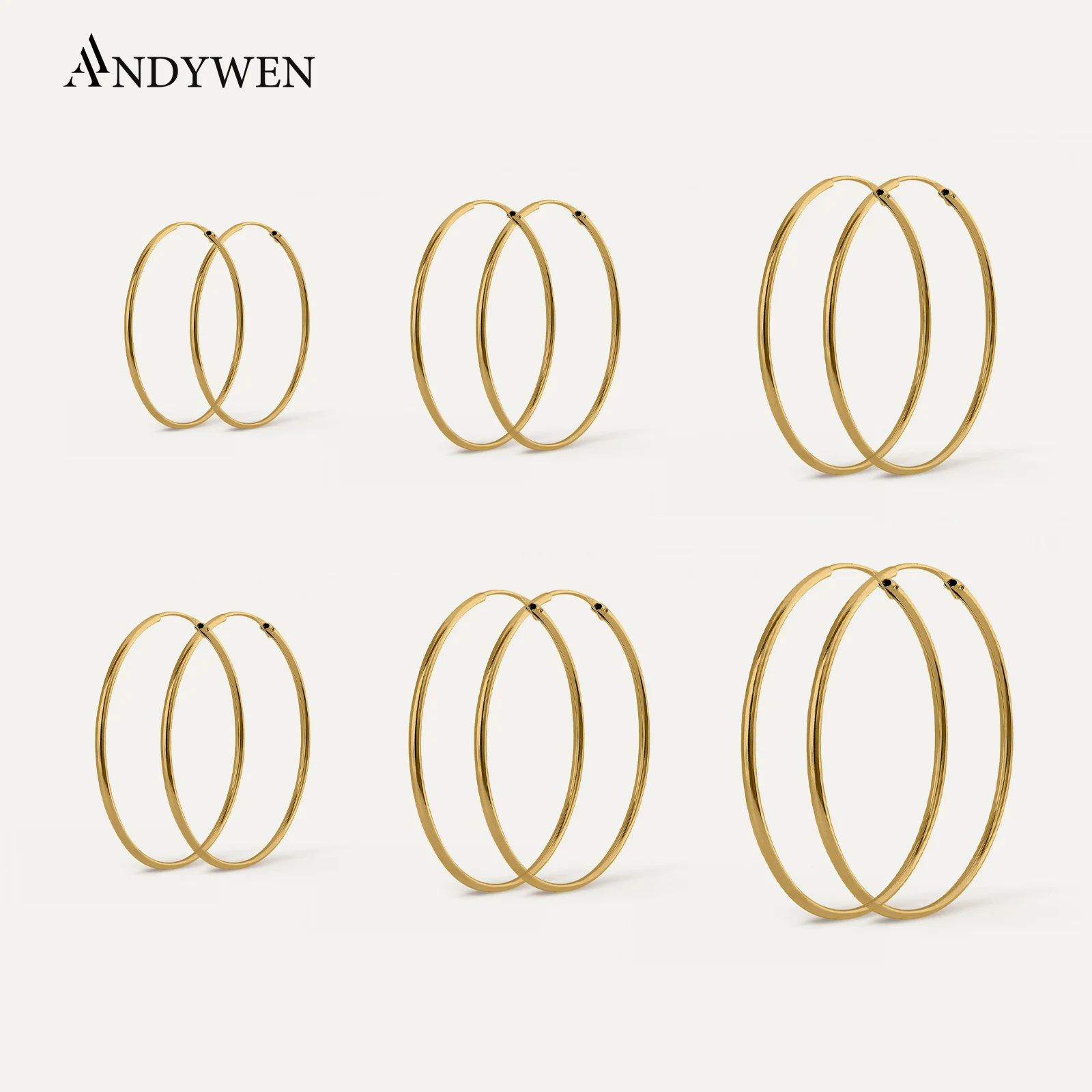 

Кольца ANDYWEN из стерлингового серебра 925 пробы тонкие, 14 мм, 24 мм, 28 мм