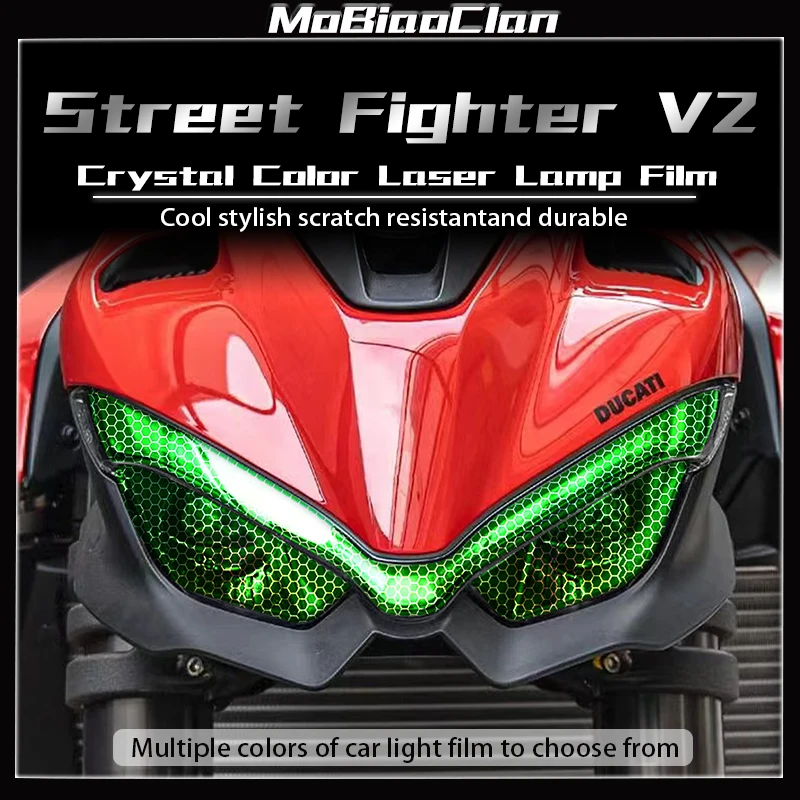 

For Ducati Street Fighter V2 Headlights and taillights color change durable honeycomb laser film modification accessories