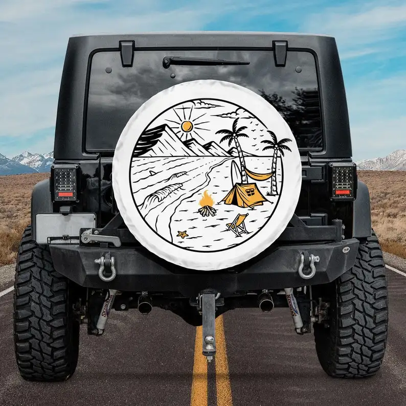 

RAV4 Spare Tire Cover, Beach And Mountain Views Spare Tire Cover With Or Without Backup Camera Hole, Truck Tire Cover, Suv Tire