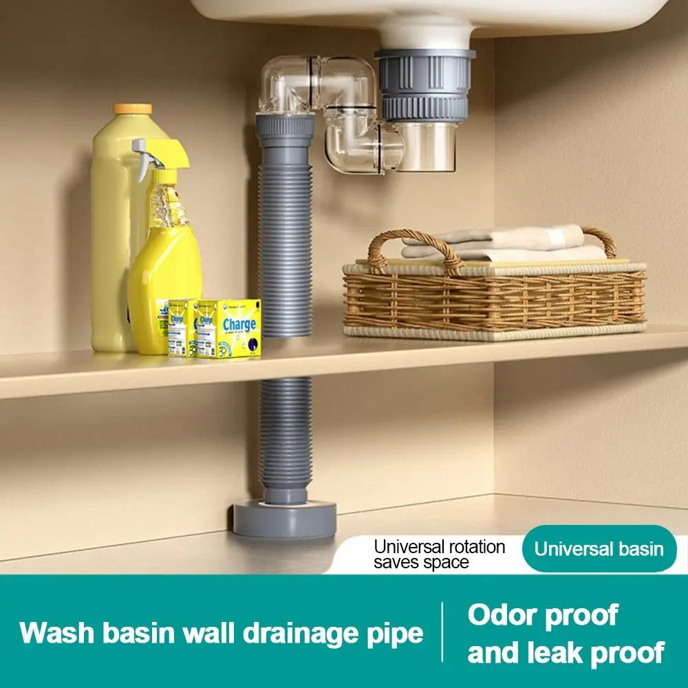 

Выдвижная антизапаховая сливная труба для кухонной раковины, гибкий сливной патрубок для умывальника в ванной, труба для слива воды с защитой от засоров