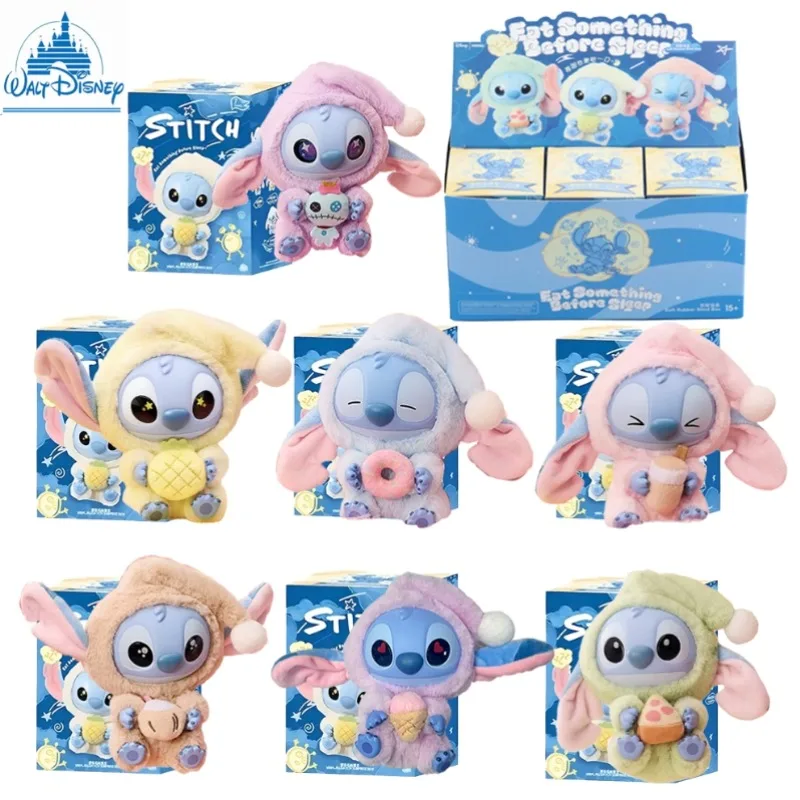 

Disney Hot Stitch Eat Some Thing Before Sleep Series Виниловая слепая коробка Сумка Подвеска Милая плюшевая кукла Mystery Box Игрушка-сюрприз Подарки