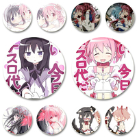 Kaname Madoka,Akemi Homura,Tomoe Mami,Sakura Kyouko Anime Figure Badge Cartoon Cute Enamel Pins for Clothes Collar Accessories