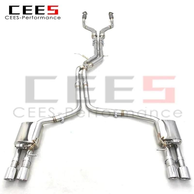 CEES Sport Catback Exhaust Pipes Assembly for Audi A7 C7/C8 3.0T 2012-2023 304 Stainless Steel Escape Muffler Car Exhaust System