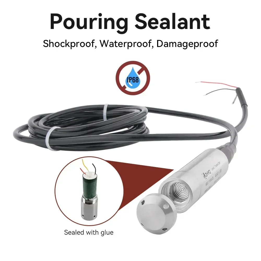 100m Deep Well Depth Measuring Submersible Level Sensor Probe Groundwater Level Measuring Instruments Water Level Sensor