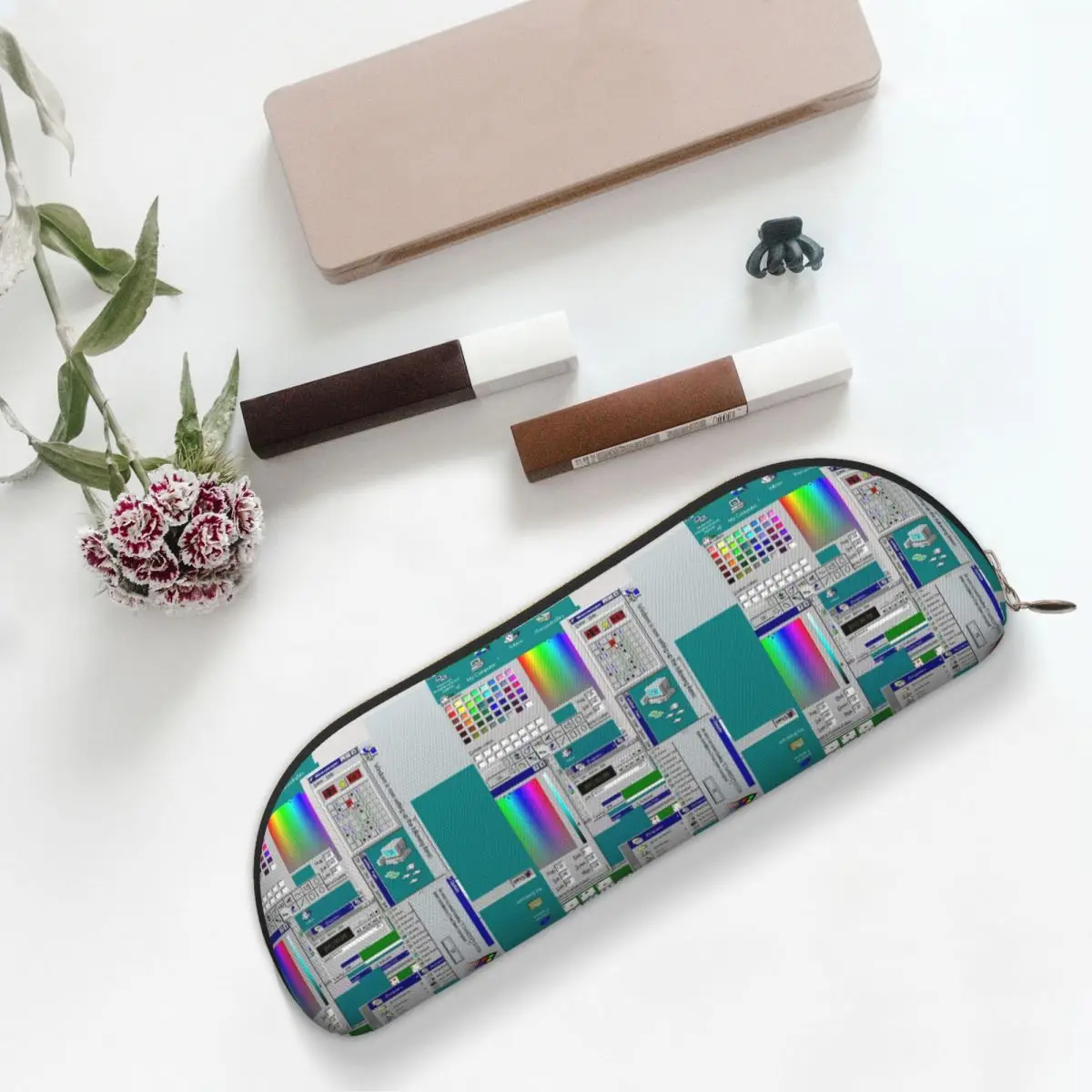 Windows 95 Collage Pencil Case Pencil Pouch Storage Stationery Supplies Big Capacity Pen Box Pencil Bag for Boys Girls School