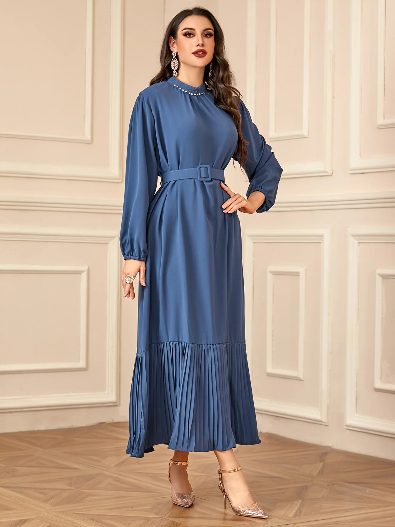 Robe longue Abaya femmes musulmanes robes modestes caftan Jalabiya ceintures maroc dubaï arabe Abayas Islam robes Robe Ramadan 2025