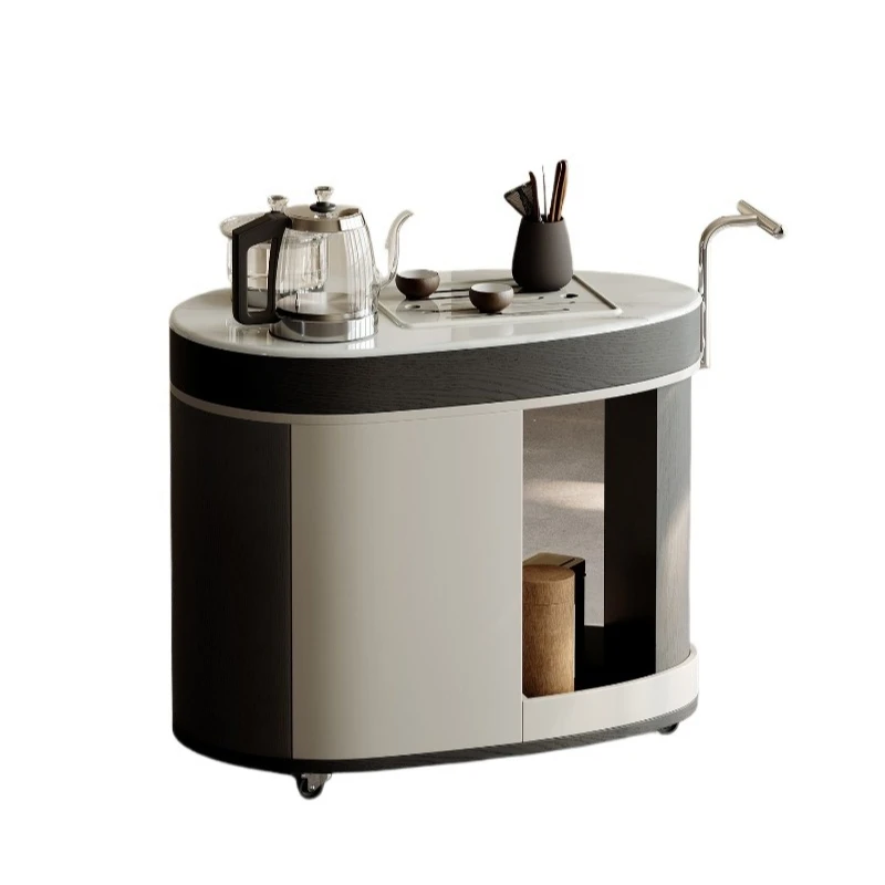 

Tea cart mobile small tea stand kettle integrated microcrystalline stone tea table living room home use