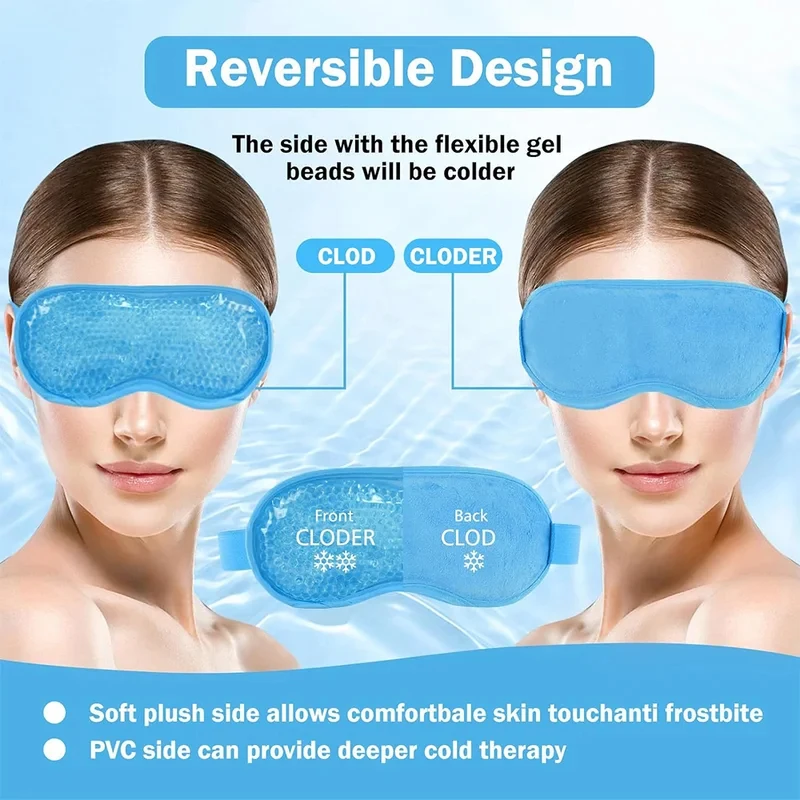Gel Ice Eye Mask, Ice Eye Beauty Cold Sleep Eye Mask, Suitable for Cold Compress Facial Lifting, Fatigue Relief and Relaxation