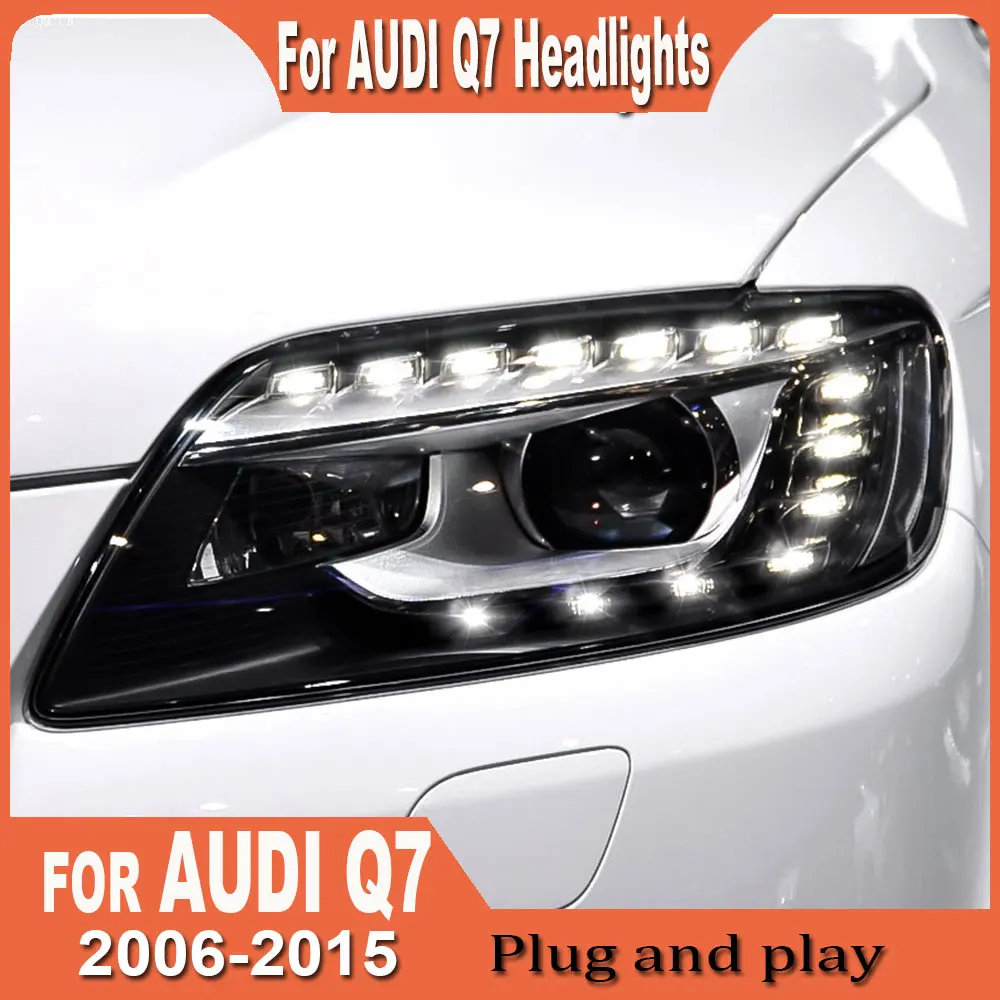 Car Headlights for Audi Q7 2006 2007 2008 2009 2010 2011 2012 2013 2014 2015 LED Headlight Assembly DRL Turn Signal High Beam