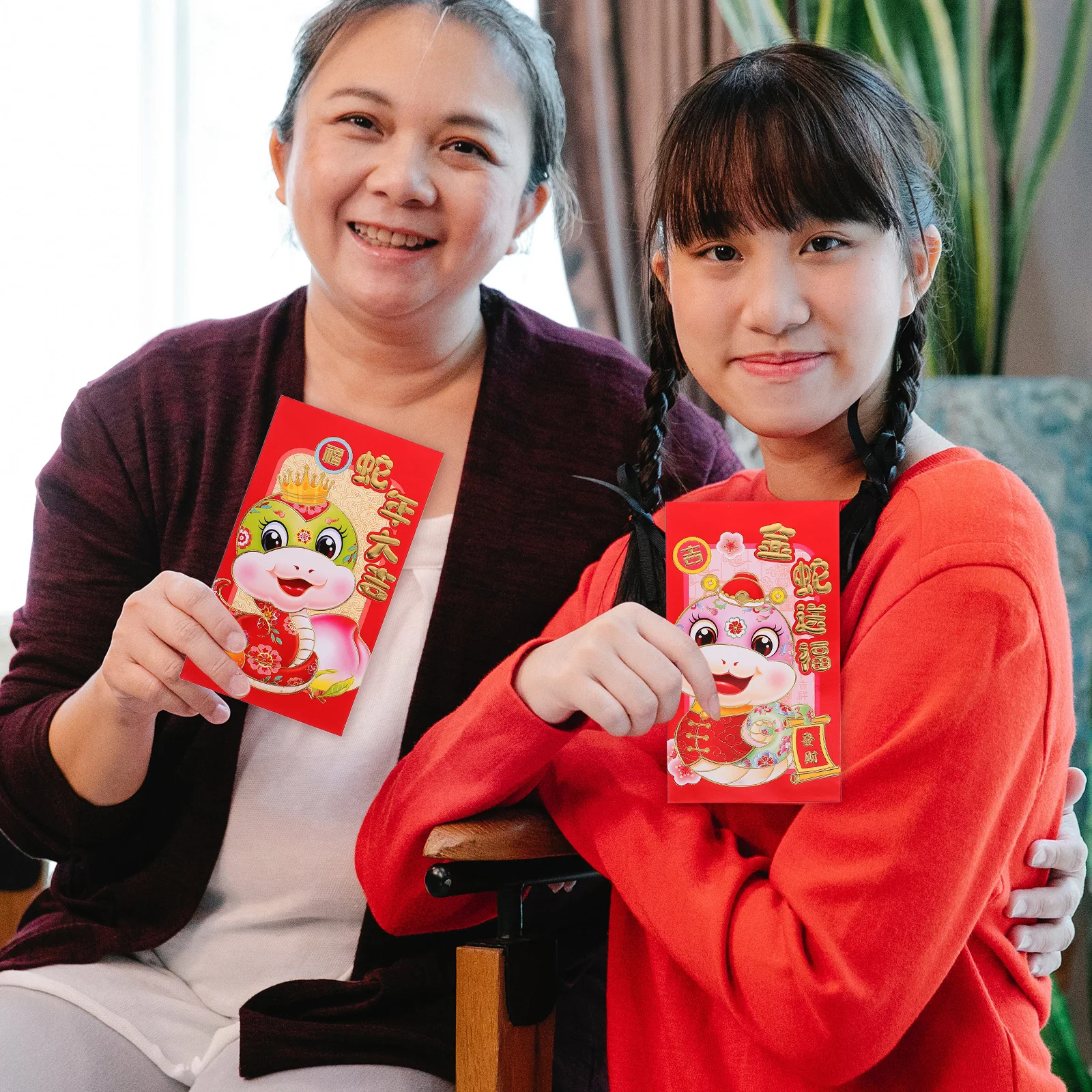 

30Pcs Year of The Snake Red Envelopes Chinese New Year Lucky Money Packets Festival Gift Cash Holders Holiday Greeting Cards