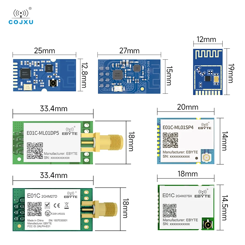 Si24R1 Ci24R1 RF Module COJXU E01C Series  2.4GHz 500mW 27dBm SMA-K SPI DIP Wireless Module Small Size High Power
