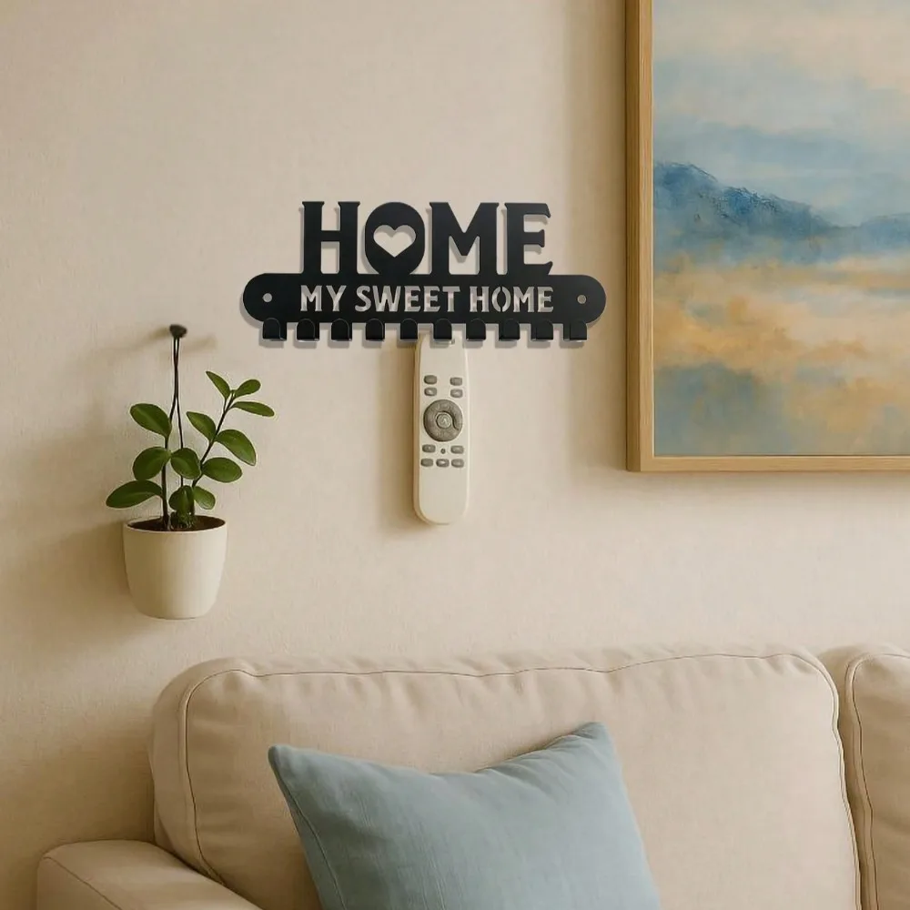 ที่ใส่กุญแจติดผนังตกแต่ง 1 ชิ้น - ออแกไนเซอร์ตะขอเกี่ยวกุญแจโลหะสีดำมีสไตล์สำหรับทางเข้าบ้านห้องนอนห้องน้ำห้องครัว